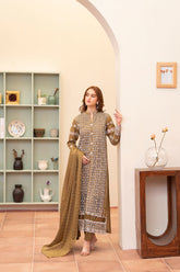 Meemzey - Ready To Wear 3 pc Lawn Embroidered Suit - MZ-1028