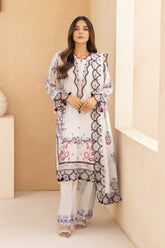 Meemzey - Ready To Wear 3 pc Lawn Printed with Embroidery Suit - MZ - 1009