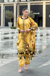 Meemzey - Ready To Wear 3 pc Lawn Printed with Embroidery Suit - MZ - 1003