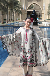 Meemzey - Ready To Wear 3 pc Lawn Printed with Embroidery Suit - MZ - 1004
