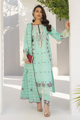 Meemzey - Ready To Wear 3 pc Lawn Embroidered Suit - MZ-1014