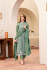 Meemzey - Ready To Wear 3 pc Lawn Embroidered Suit - MZ-1038