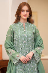 Meemzey - Ready To Wear 3 pc Lawn Embroidered Suit - MZ-1038