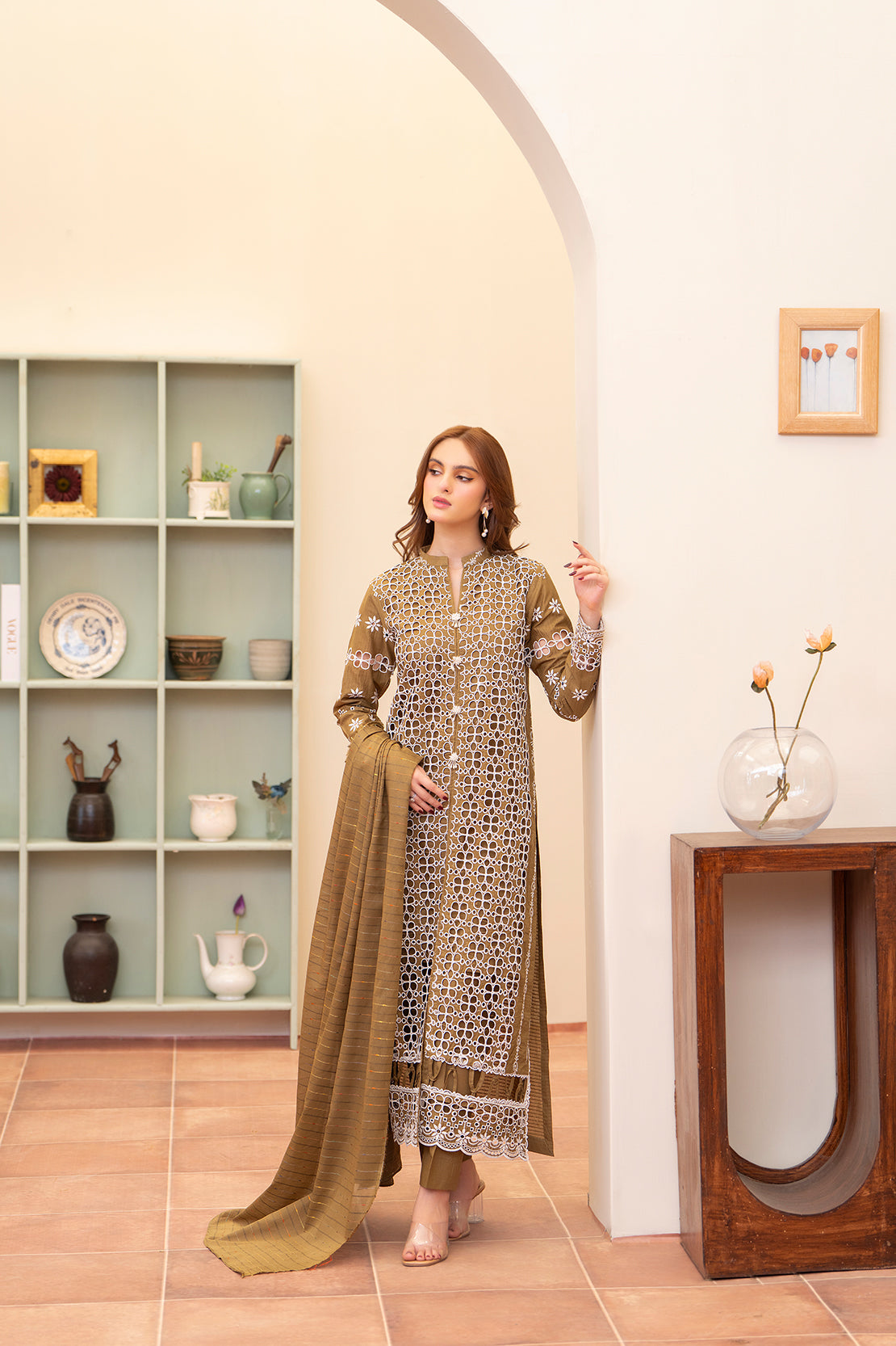 Meemzey - Ready To Wear 3 pc Lawn Embroidered Suit - MZ-1028