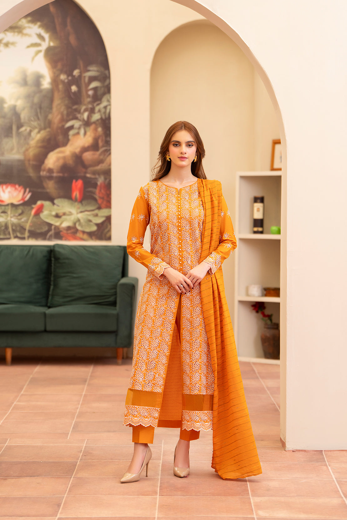 Meemzey - Ready To Wear 3 pc Lawn Embroidered Suit - MZ-1029