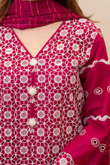 Meemzey - Ready To Wear 3 pc Lawn Embroidered Suit - MZ-1030