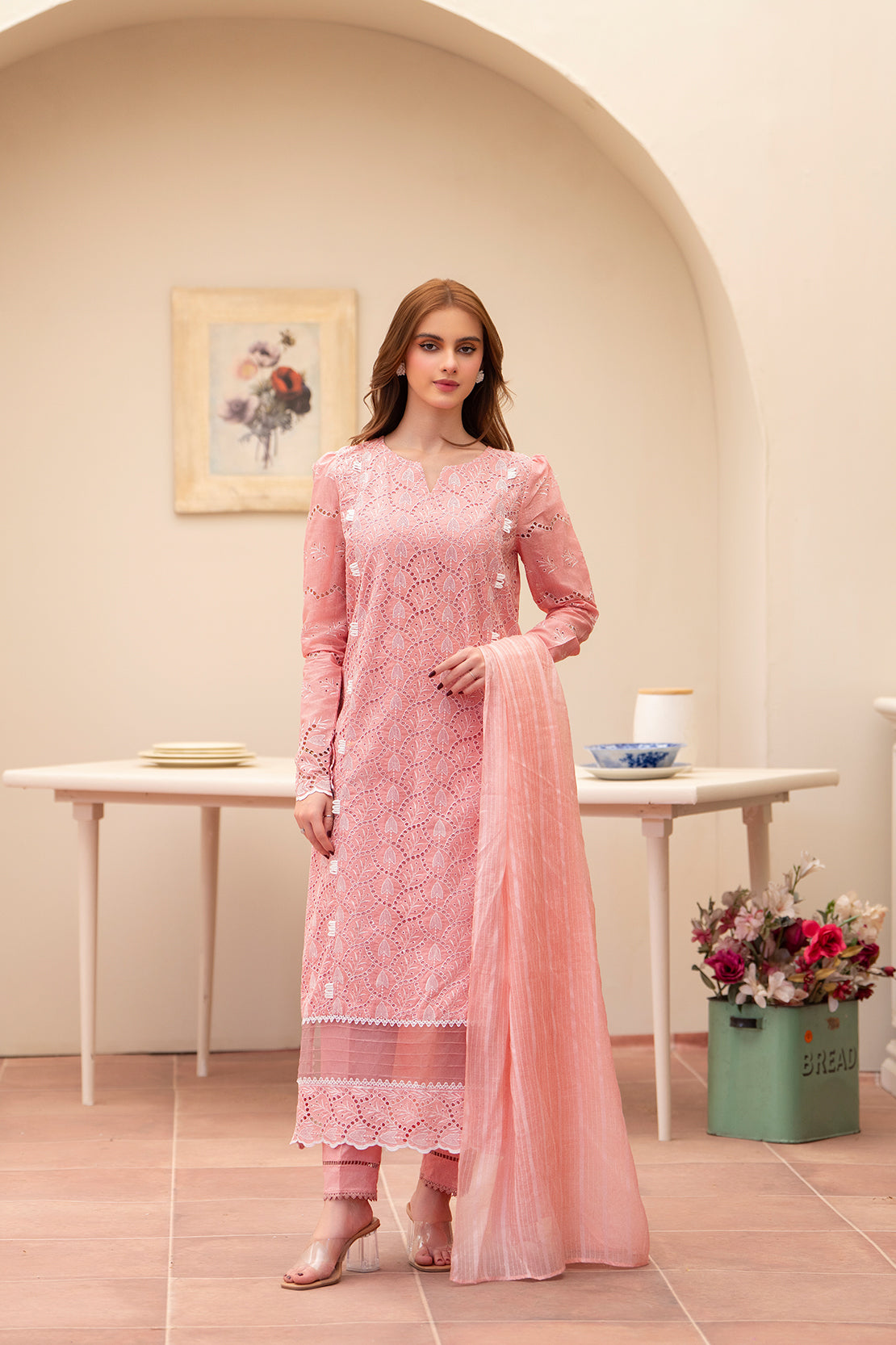 Meemzey - Ready To Wear 3 pc Lawn Embroidered Suit - MZ-1032