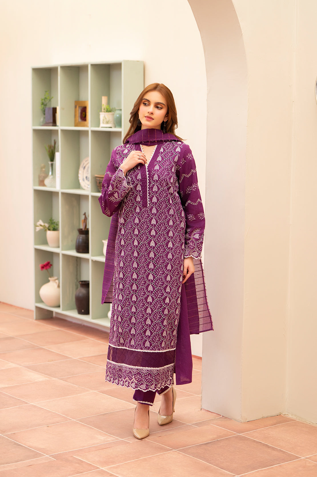 Meemzey - Ready To Wear 3 pc Lawn Embroidered Suit - MZ-1033
