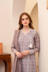 Meemzey - Ready To Wear 3 pc Lawn Embroidered Suit - MZ-1035