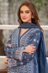 Meemzey - Ready To Wear 3 pc Lawn Embroidered Suit - MZ-1036
