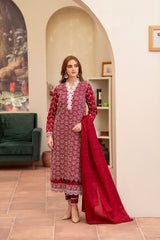 Meemzey - Ready To Wear 3 pc Lawn Embroidered Suit - MZ-1037