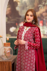 Meemzey - Ready To Wear 3 pc Lawn Embroidered Suit - MZ-1037