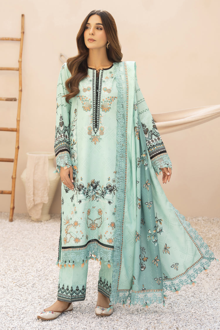 Meemzey - Ready To Wear 3 pc Lawn Printed with Embroidery Suit - MZ - 1006