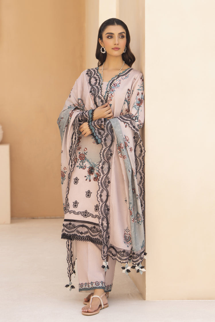 Meemzey - Ready To Wear 3 pc Lawn Printed with Embroidery Suit - MZ - 1011