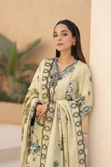 Meemzey - Ready To Wear 3 pc Lawn Printed with Embroidery Suit - MZ - 1007