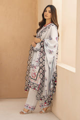 Meemzey - Ready To Wear 3 pc Lawn Printed with Embroidery Suit - MZ - 1009