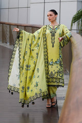 Meemzey - Ready To Wear 3 pc Lawn Printed with Embroidery Suit - MZ - 1001