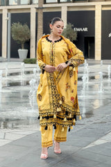 Meemzey - Ready To Wear 3 pc Lawn Printed with Embroidery Suit - MZ - 1003