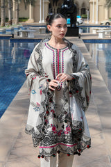 Meemzey - Ready To Wear 3 pc Lawn Printed with Embroidery Suit - MZ - 1004