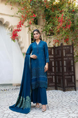 Meemzey - Ready To Wear 3 pc Lawn Embroidered Suit - MZ-1018