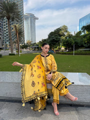 Meemzey - Ready To Wear 3 pc Lawn Printed with Embroidery Suit - MZ - 1003