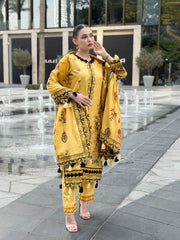Meemzey - Ready To Wear 3 pc Lawn Printed with Embroidery Suit - MZ - 1003