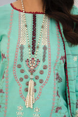 Meemzey - Ready To Wear 3 pc Lawn Embroidered Suit - MZ-1014