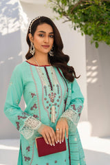 Meemzey - Ready To Wear 3 pc Lawn Embroidered Suit - MZ-1014