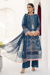 Meemzey - Ready To Wear 3 pc Lawn Embroidered Suit - MZ-1015