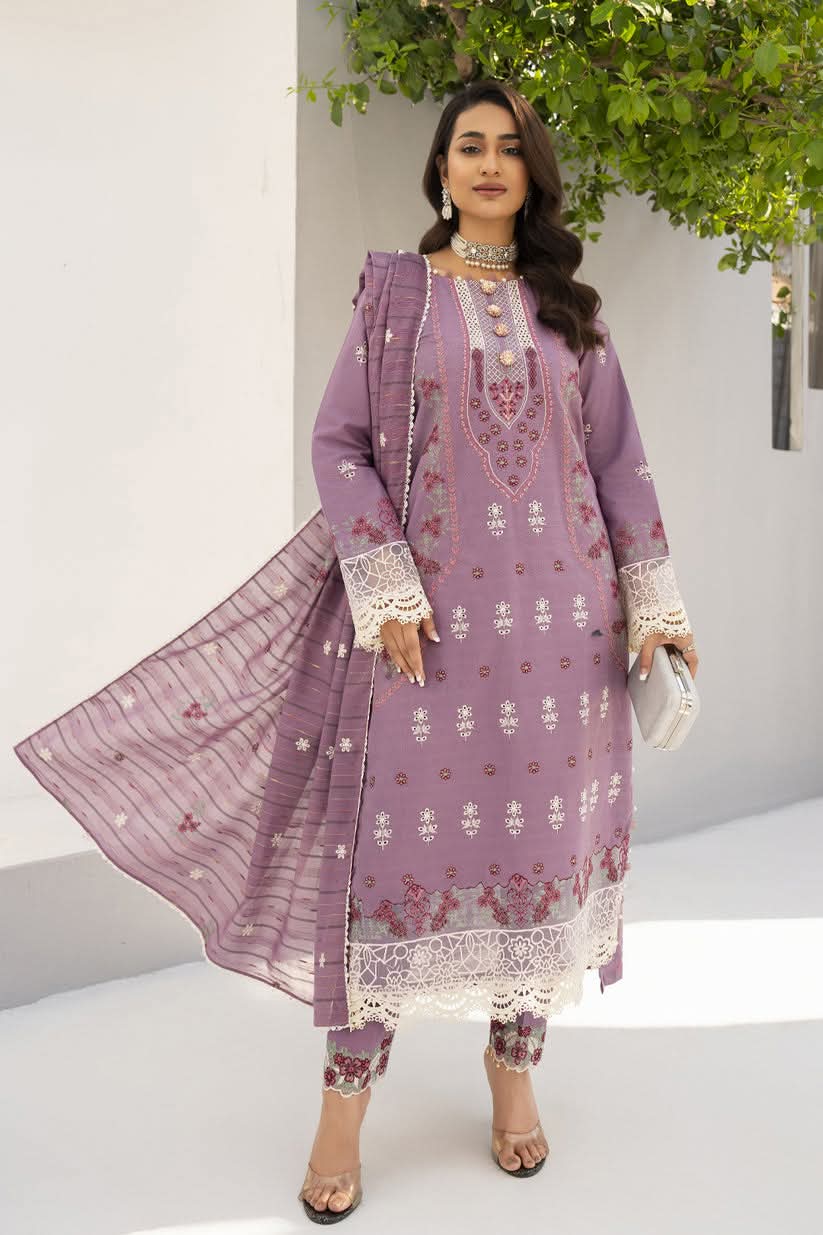 Meemzey - Ready To Wear 3 pc Lawn Embroidered Suit - MZ-1016