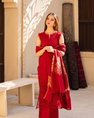 Meemzey - Ready To Wear 3 pc Lawn Embroidered Suit - MZ-1022